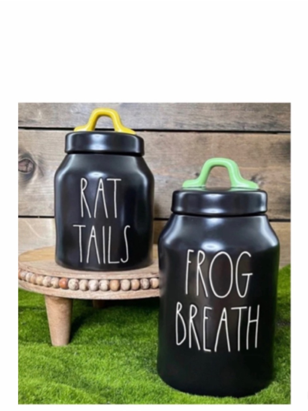 NEW Rae Dunn Frog Breath & Rat Tails Halloween Canister Set